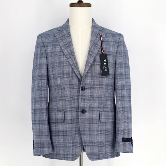 Tommy Hilfiger Men's Light Blue Plaid Conrad Modern-Fit Suit Blazer Size 48R - Picture 1 of 5